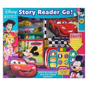 Disney Story Reader Go! Electronic Reader with 8-Book Set - Red and Multicolor